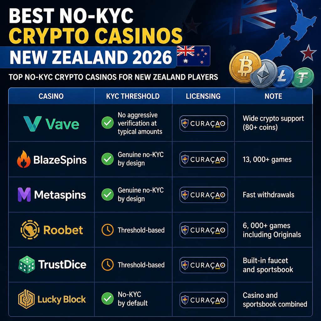 no kyc crypto casinos nz